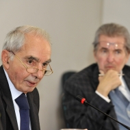 Da sinistra: Giuliano Amato,  Ferdinando Targetti, foto Alessio Coser, archivio Università di Trento     